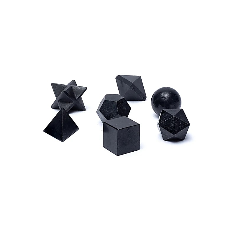 Schwarzer Turmalin Geometrie 7-teiliges Set