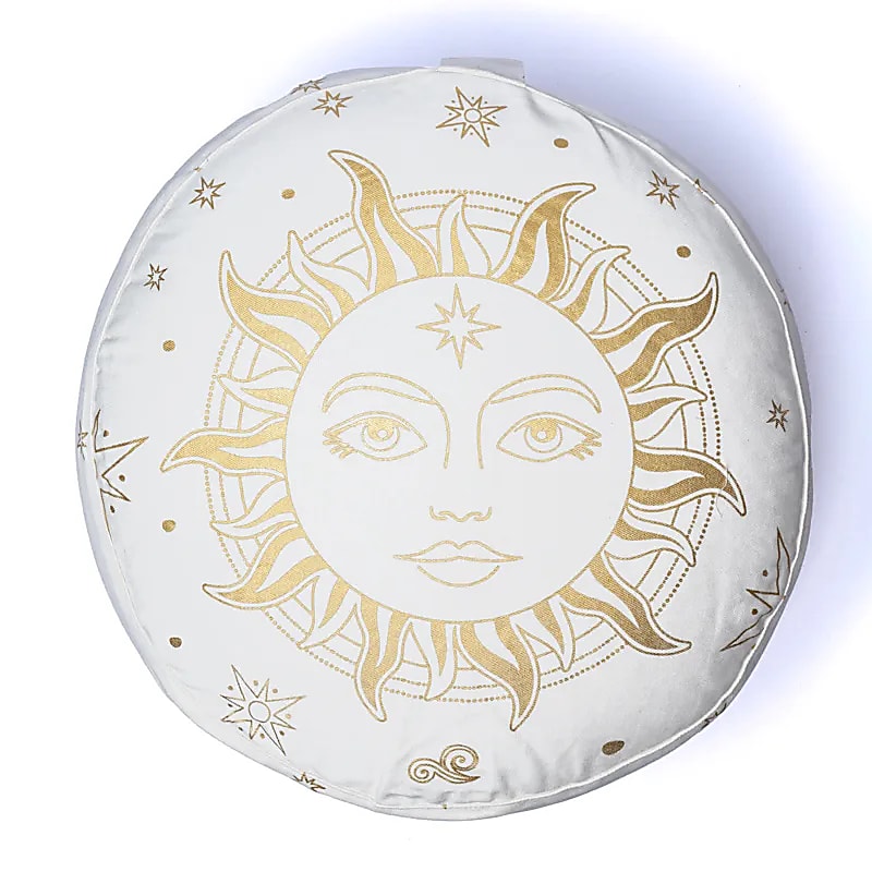 Meditationskissen mit Sonnenmotiv