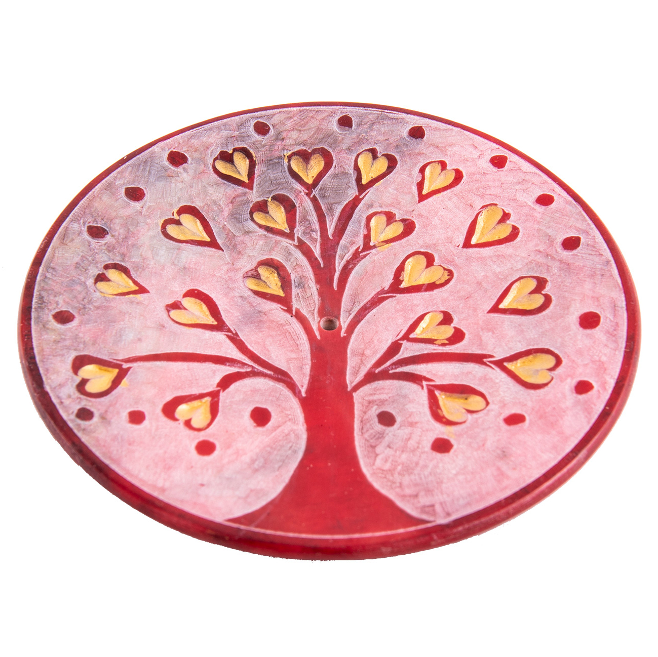 Räucherstäbchenhalter Lebensbaum Herzchen, rot