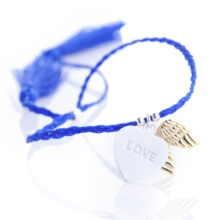 Armband mit Engelflügel und Love