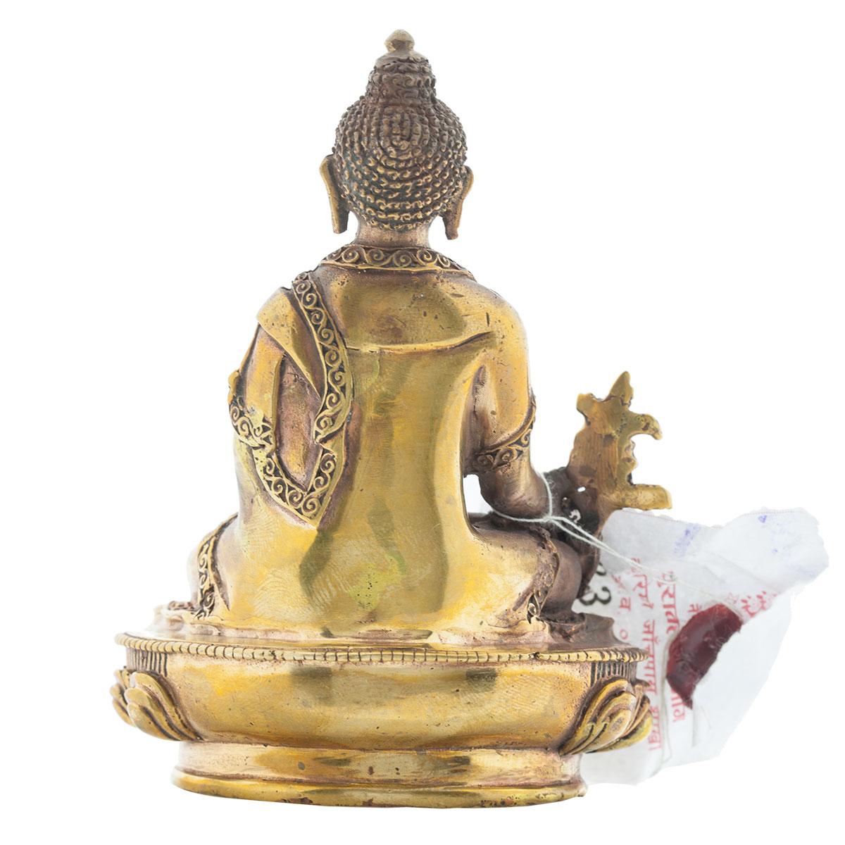 Medizin Buddha, 10 cm Kupfer Rückseite