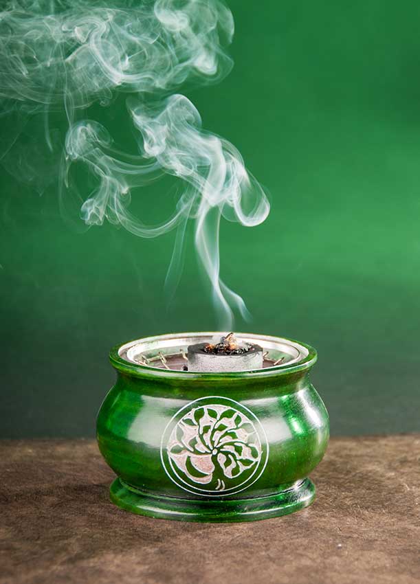 Netzgefäß - Yggdrasil Speckstein grün