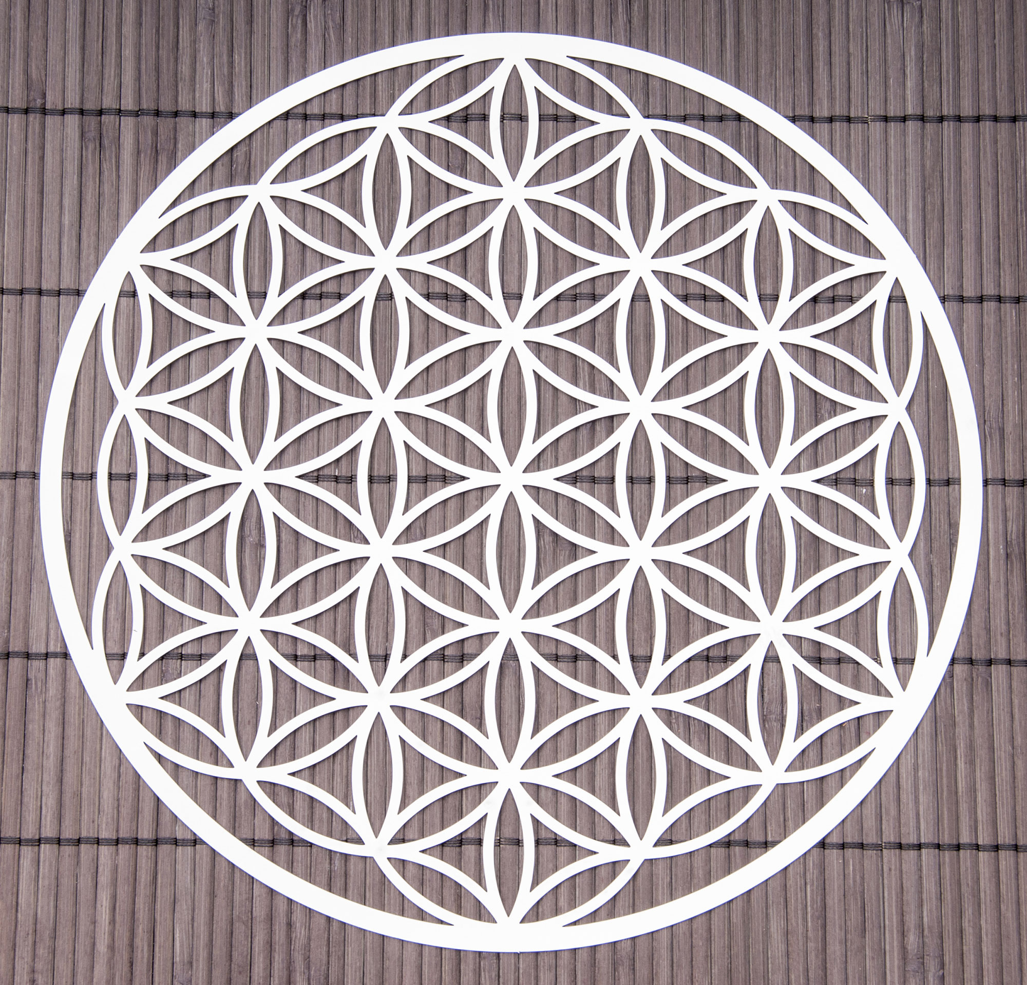 Blume des Lebens – Wandschmuck aus Edelstahl, 25 cm