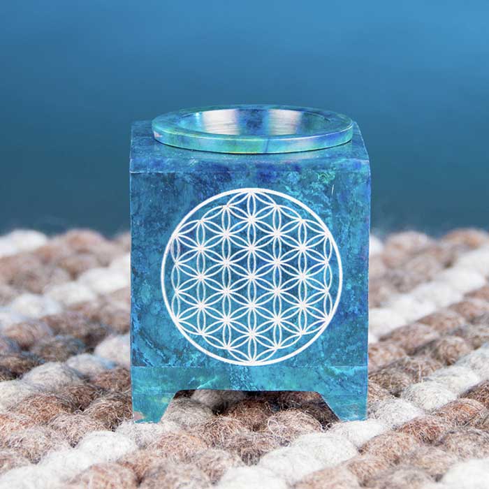 Aromalampe - Blume des Lebens blau