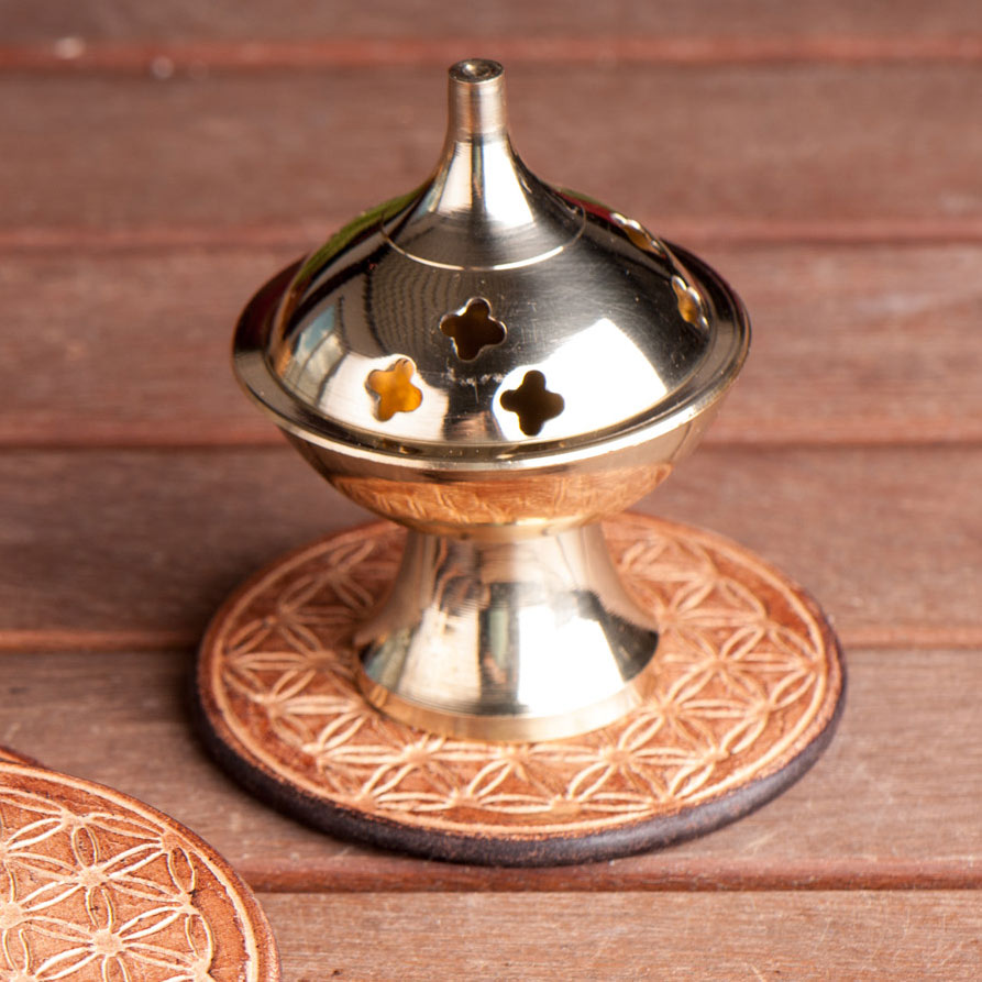 Gefäßuntersetzer mit Blume des Lebens