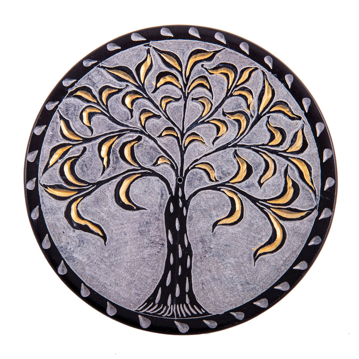 Räucherstäbchenhalter Lebensbaum schwarz-gold