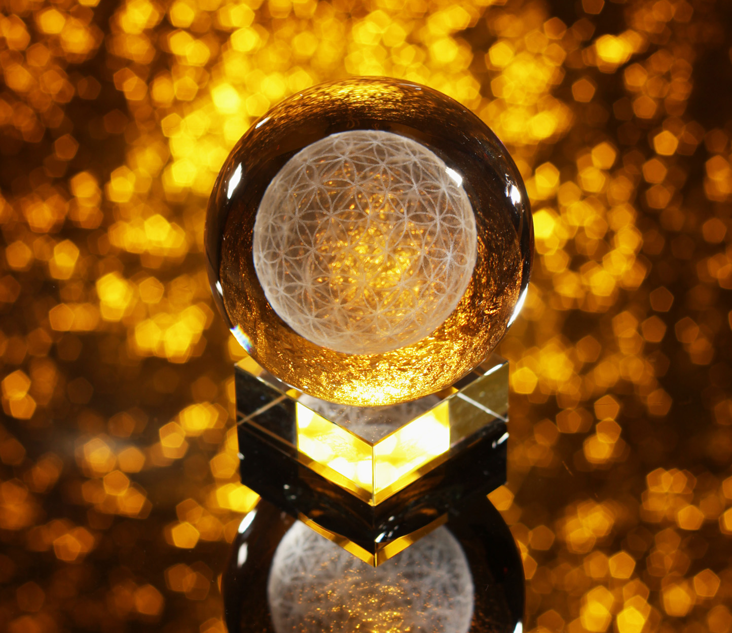 Blume des Lebens Sphärenkristallkugel groß