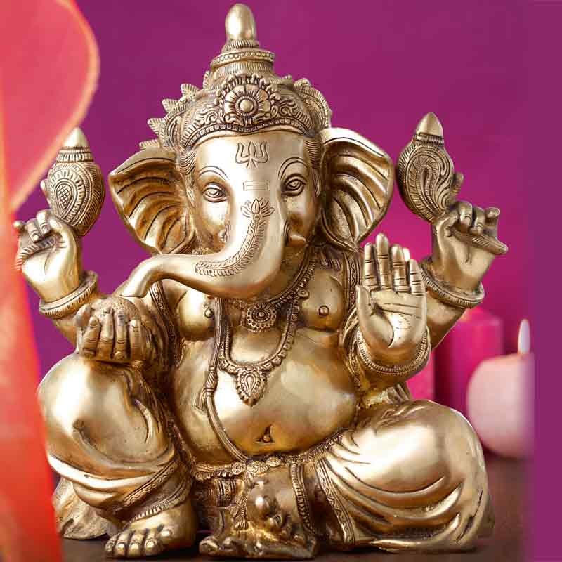 Ganesha Statue aus Messing