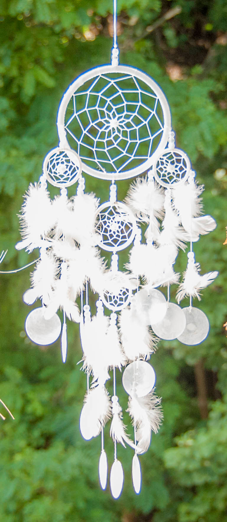 Weißer Traumfänger mit Capiz-Muscheln