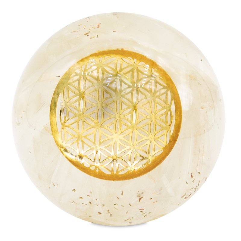 Orgonitkugel - Selenit - Blume des Lebens