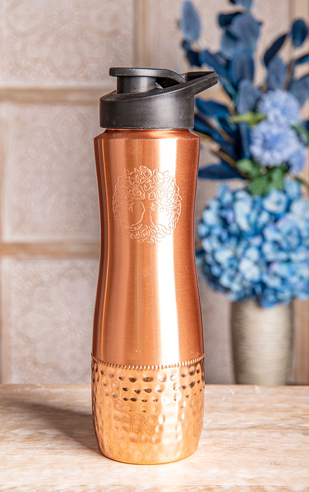 Kupfertrinkflasche mit Yggdrasil