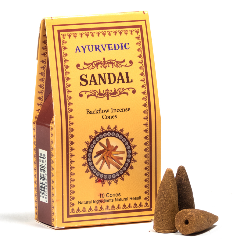 Ayurvedische Rückfluss-Räucherkegel "Sandelholz"