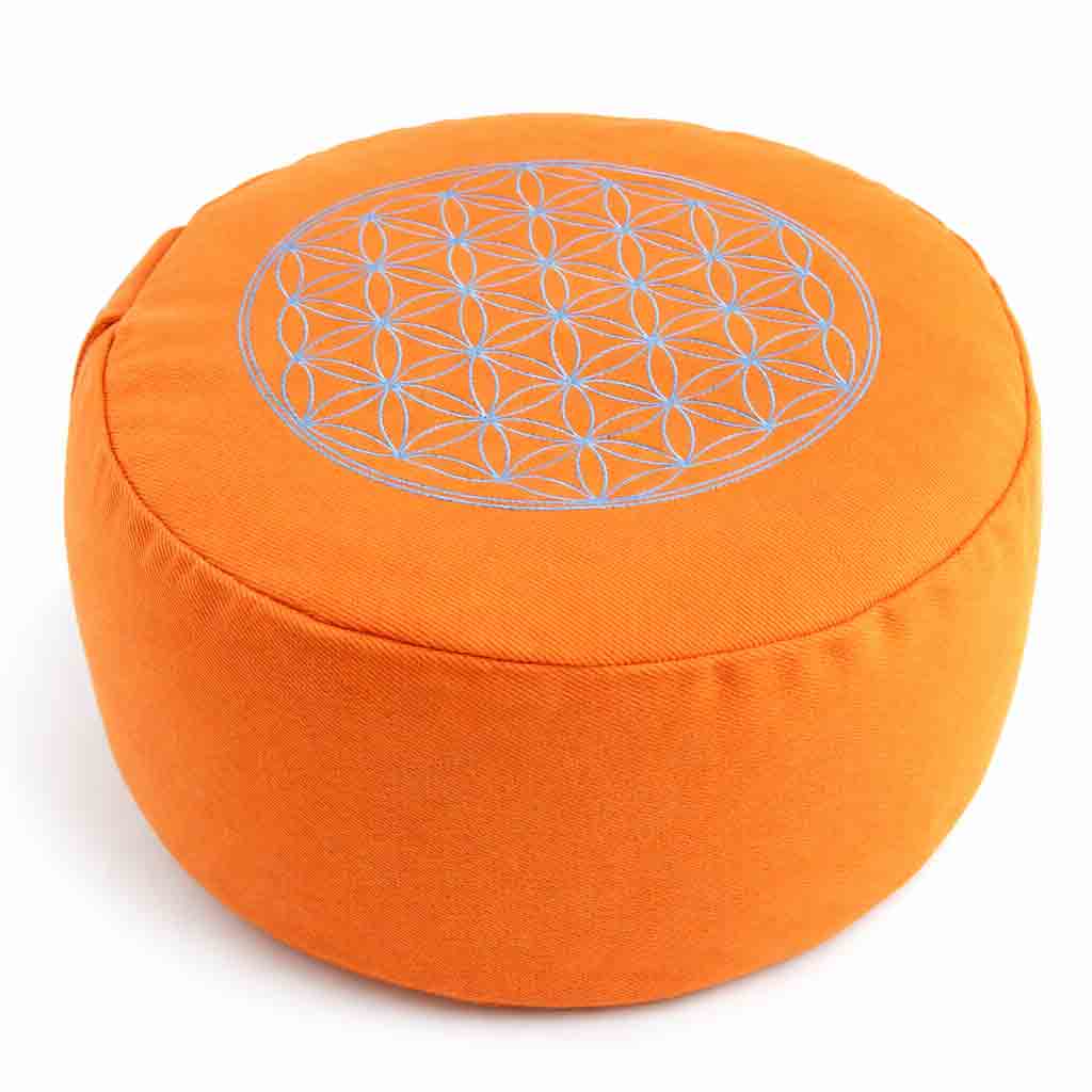 Blume des Lebens Meditationskissen, orange