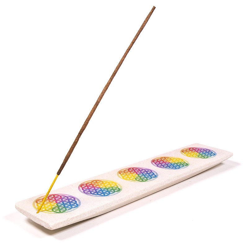 Räucherstäbchenhalter Sandstein Blume des Lebens