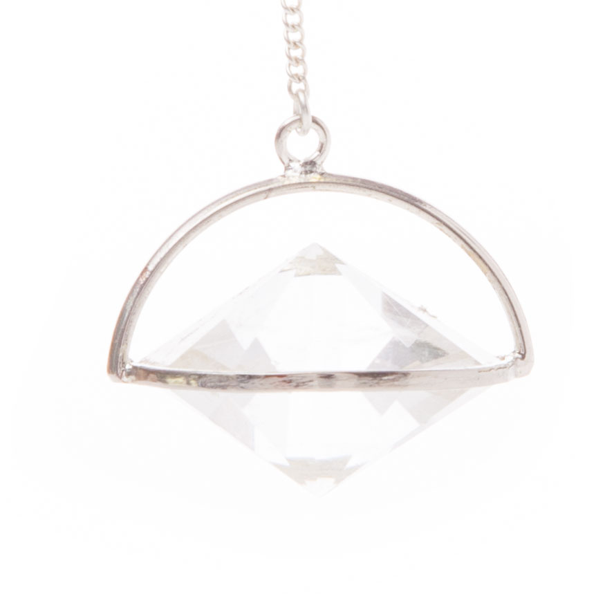 UFO-Pendel aus Bergkristall