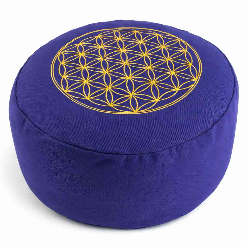 Blume des Lebens Meditationskissen, lila