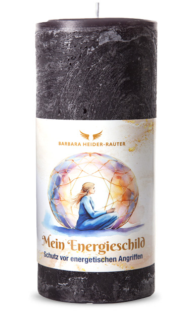 Mein Energieschild – Schutzkerze in Schwarz