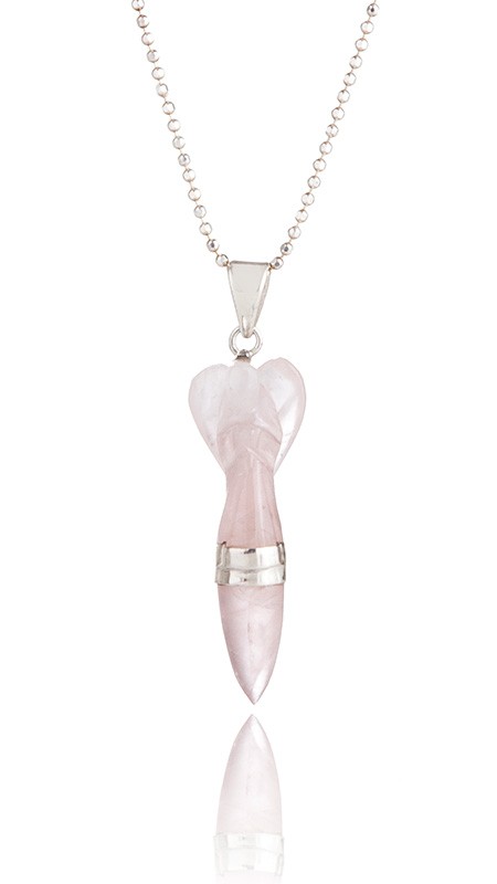 Rosenquarz-Anhänger "Engel für liebevolle Beziehungen"